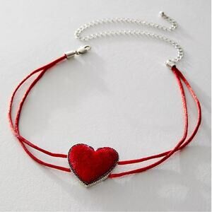 Free People Velvet Heart Choker in Red NWT Valentine’s Day Coquette Dainty